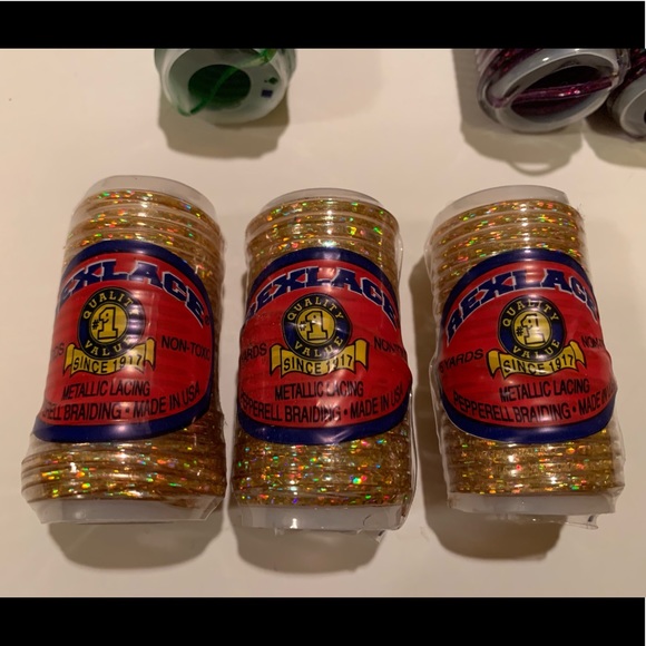 NWT LOT OF 8 REXLACE PLASTIC/ METALLIC LACING. - Picture 2 of 11